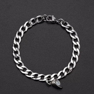 Planet Gates Heart 2pcs Punk Silver Color Chain Couple Bracelet For Women Stainless Steel Romantic Magnet Men Paired Things Fashion Jewelry Pulsera