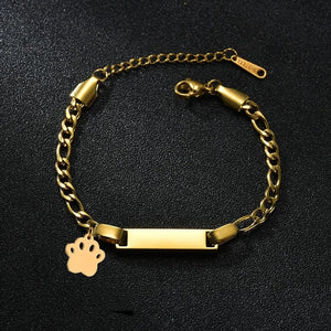 Planet Gates Heart / Engrave 1 Side / steel color Bluelory Custom Newborn Name ID Bar Bracelet For Kids Stainless Steel Engrave Date Symbol Baby Bracelet With Heart Birthday Gift