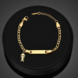 Planet Gates Heart / Engrave 1 Side / steel color Bluelory Custom Newborn Name ID Bar Bracelet For Kids Stainless Steel Engrave Date Symbol Baby Bracelet With Heart Birthday Gift