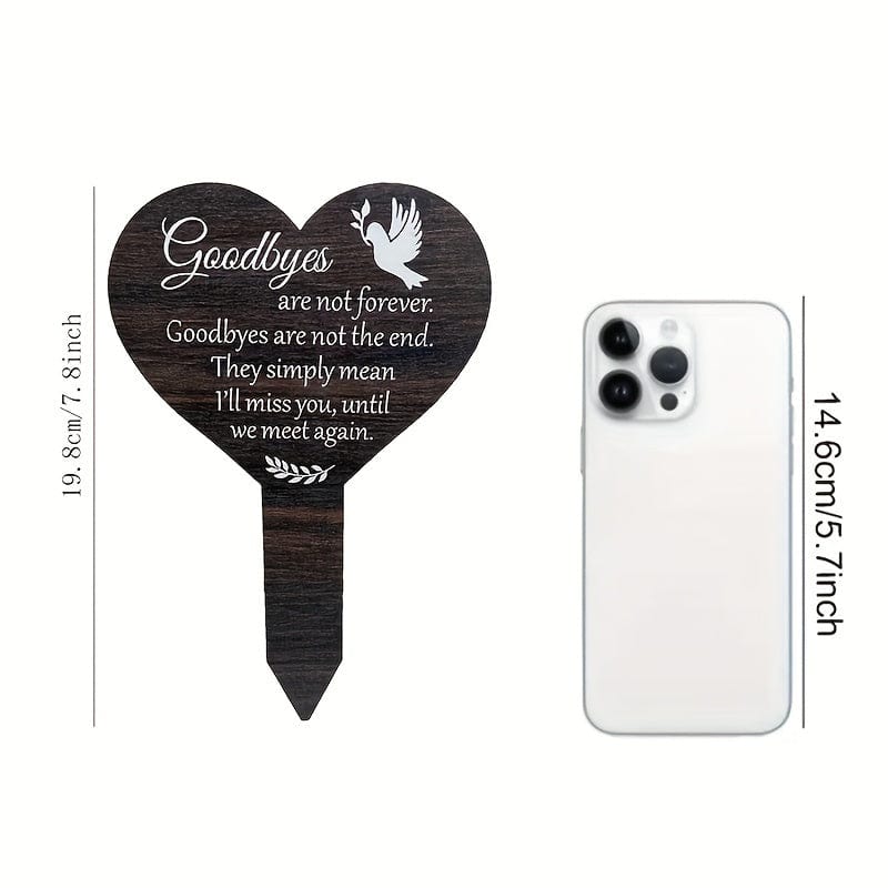 Tablica pamiątkowa w kształcie serca Planet Gates w kształcie gołębicy, 1 sztuka, drewniana tablica pamiątkowa w kształcie serca, drewniany znacznik cmentarny, drewniana wkładka cmentarna, używana do wyrażania pamięci o bliskich, drewniana wkładka pamiątkowa na nagrobek, dekoracja zewnętrznego dziedzińca cmentarnego.