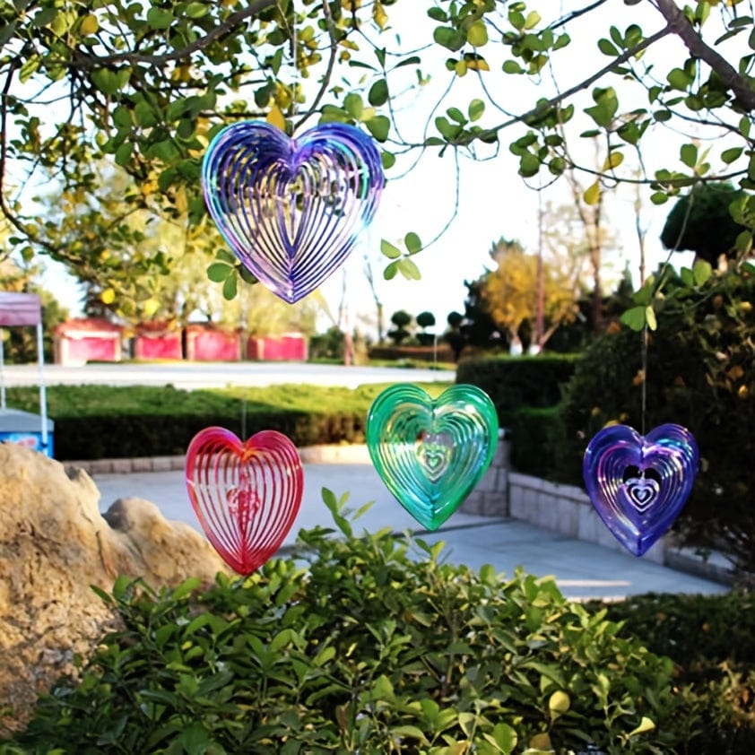 Planet Gates Heart-Shaped Wind Spinner - Add Color & Charm to Your Garden with this Multifunctional Bird Repeller!