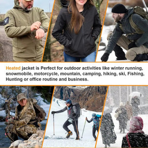 Planet Gates Heated Jacket Men Women's Autumn Jacket Hooded Windbreaker Tactical Hunting Hiking Camping Winter Warm Fishing Skiing Clothing