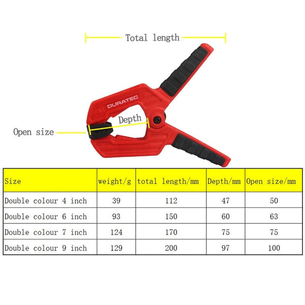 Planet Gates Heavy Duty Woodworking Plastic Spring Clamp Strong A Type Extra Large Clip Nylon Wood Carpenter Tool