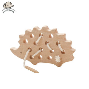 Planet Gates Hedgehog / CHINA Baby Animal Threading Toys Wooden Stacking Toys Blocks Board Games Wooden Toys Baby Animal Stringing Threading Beads Toys Gift