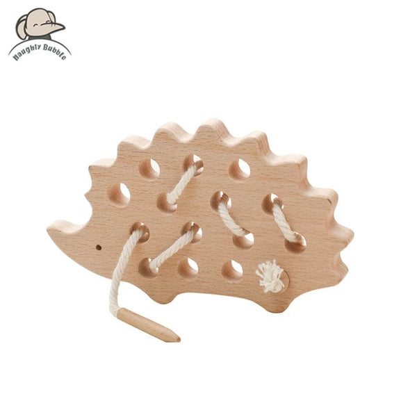 Planet Gates Hedgehog / CHINA Baby Animal Threading Toys Wooden Stacking Toys Blocks Board Games Wooden Toys Baby Animal Stringing Threading Beads Toys Gift