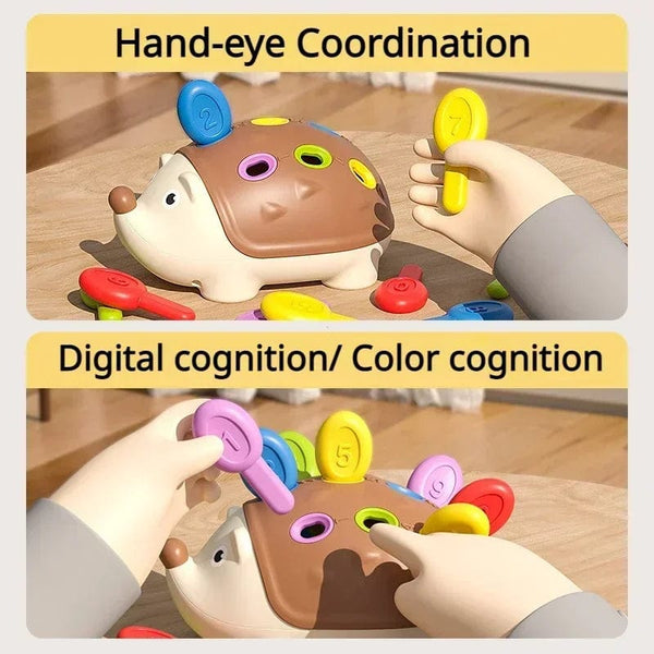 Planet Gates Hedgehog No Box Montessori Educational Toy Fine Motor Toys for Toddlers 1-3 Hedgehog Learning Counting & Sorting Development Sensory Gifts