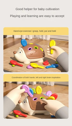Planet Gates Hedgehog No Box Montessori Educational Toy Fine Motor Toys for Toddlers 1-3 Hedgehog Learning Counting & Sorting Development Sensory Gifts