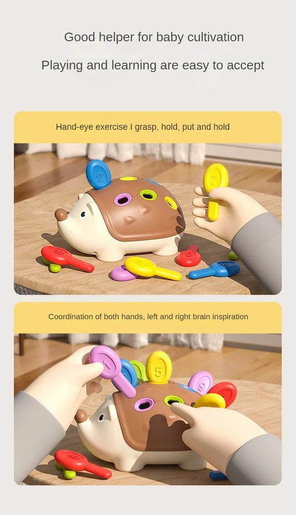 Planet Gates Hedgehog No Box Montessori Educational Toy Fine Motor Toys for Toddlers 1-3 Hedgehog Learning Counting & Sorting Development Sensory Gifts