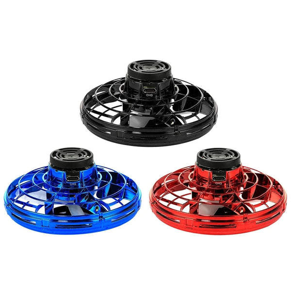 Planet Gates Helicopter Spinner Toy 360° Rotating Flying Fingertip Spinners 100mAh with LED Lights for Adult Kids Decompression Toy