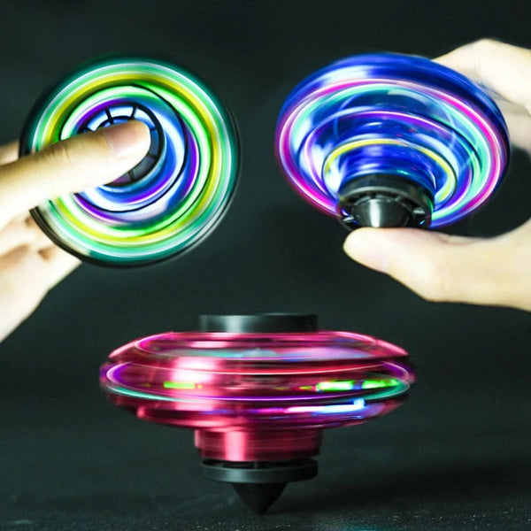 Planet Gates Helicopter Spinner Toy 360° Rotating Flying Fingertip Spinners 100mAh with LED Lights for Adult Kids Decompression Toy