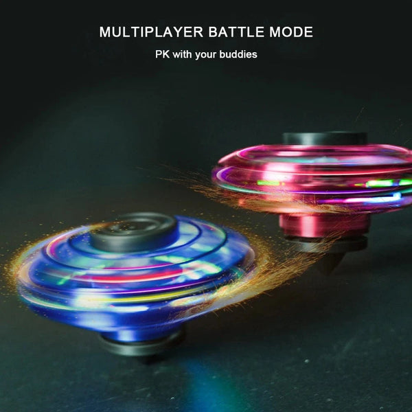 Planet Gates Helicopter Spinner Toy 360° Rotating Flying Fingertip Spinners 100mAh with LED Lights for Adult Kids Decompression Toy
