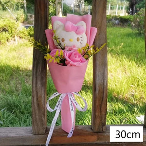 Planet Gates Hello Kitty-22 Hello Kitty Cartoon Plush Bouquet  Anime  Rose Soap Flowers  Doll Home Wedding Decoration Christmas Valentine's Day Gift