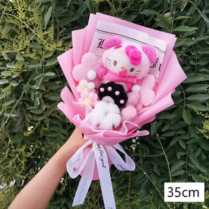 Planet Gates Hello Kitty-23 Hello Kitty Cartoon Plush Bouquet  Anime  Rose Soap Flowers  Doll Home Wedding Decoration Christmas Valentine's Day Gift