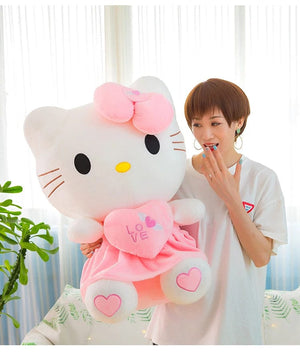 Planet Gates Hello Kitty / 25cm Cute Hello Kitty Pink Plush Stuffed Toys Anime Cartoon Plushie Doll Soft Stuffed Pillow Toys For Children Birthday Xmas Gifts