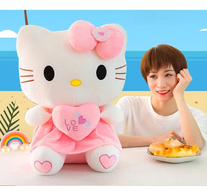 Planet Gates Hello Kitty / 25cm Cute Hello Kitty Pink Plush Stuffed Toys Anime Cartoon Plushie Doll Soft Stuffed Pillow Toys For Children Birthday Xmas Gifts
