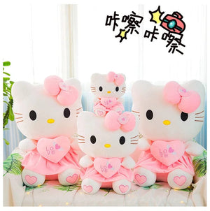Planet Gates Hello Kitty / 25cm Cute Hello Kitty Pink Plush Stuffed Toys Anime Cartoon Plushie Doll Soft Stuffed Pillow Toys For Children Birthday Xmas Gifts