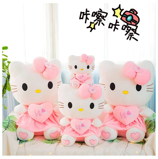 Planet Gates Hello Kitty / 25cm Cute Hello Kitty Pink Plush Stuffed Toys Anime Cartoon Plushie Doll Soft Stuffed Pillow Toys For Children Birthday Xmas Gifts