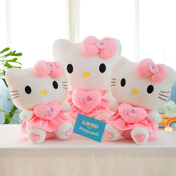 Planet Gates Hello Kitty / 25cm Cute Hello Kitty Pink Plush Stuffed Toys Anime Cartoon Plushie Doll Soft Stuffed Pillow Toys For Children Birthday Xmas Gifts