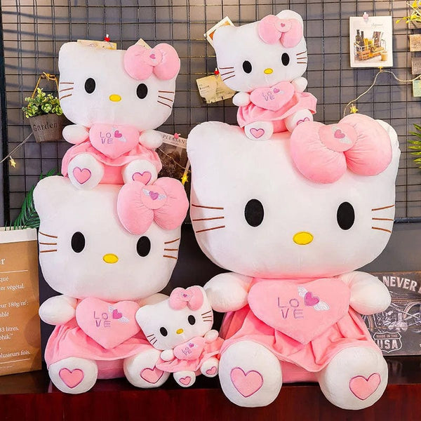 Planet Gates Hello Kitty / 25cm Cute Hello Kitty Pink Plush Stuffed Toys Anime Cartoon Plushie Doll Soft Stuffed Pillow Toys For Children Birthday Xmas Gifts