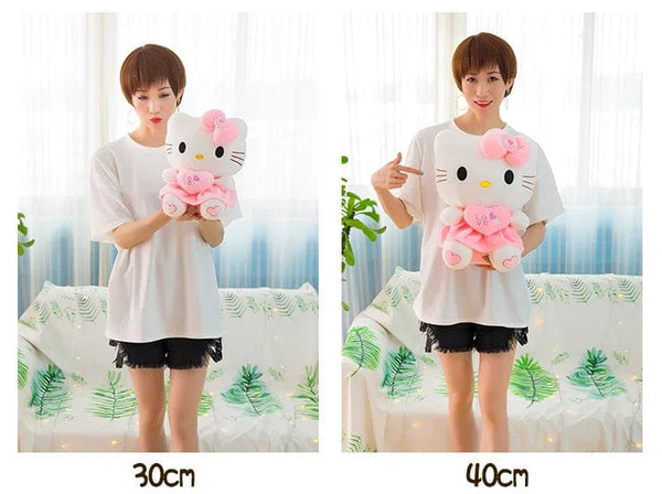 Planet Gates Hello Kitty / 25cm Cute Hello Kitty Pink Plush Stuffed Toys Anime Cartoon Plushie Doll Soft Stuffed Pillow Toys For Children Birthday Xmas Gifts