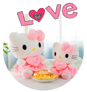 Planet Gates Hello Kitty / 25cm Cute Hello Kitty Pink Plush Stuffed Toys Anime Cartoon Plushie Doll Soft Stuffed Pillow Toys For Children Birthday Xmas Gifts