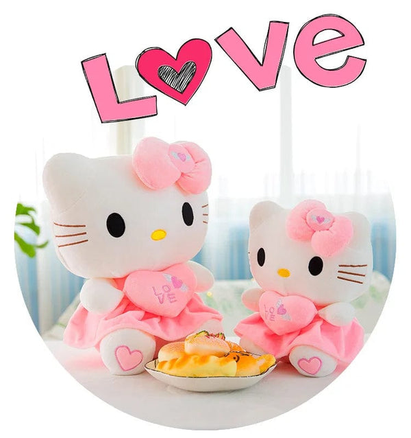Planet Gates Hello Kitty / 25cm Cute Hello Kitty Pink Plush Stuffed Toys Anime Cartoon Plushie Doll Soft Stuffed Pillow Toys For Children Birthday Xmas Gifts