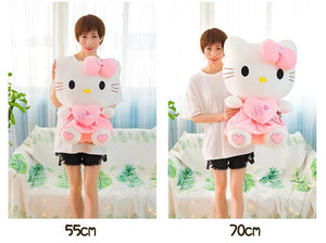 Planet Gates Hello Kitty / 25cm Cute Hello Kitty Pink Plush Stuffed Toys Anime Cartoon Plushie Doll Soft Stuffed Pillow Toys For Children Birthday Xmas Gifts