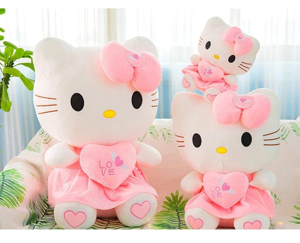 Planet Gates Hello Kitty / 25cm Cute Hello Kitty Pink Plush Stuffed Toys Anime Cartoon Plushie Doll Soft Stuffed Pillow Toys For Children Birthday Xmas Gifts