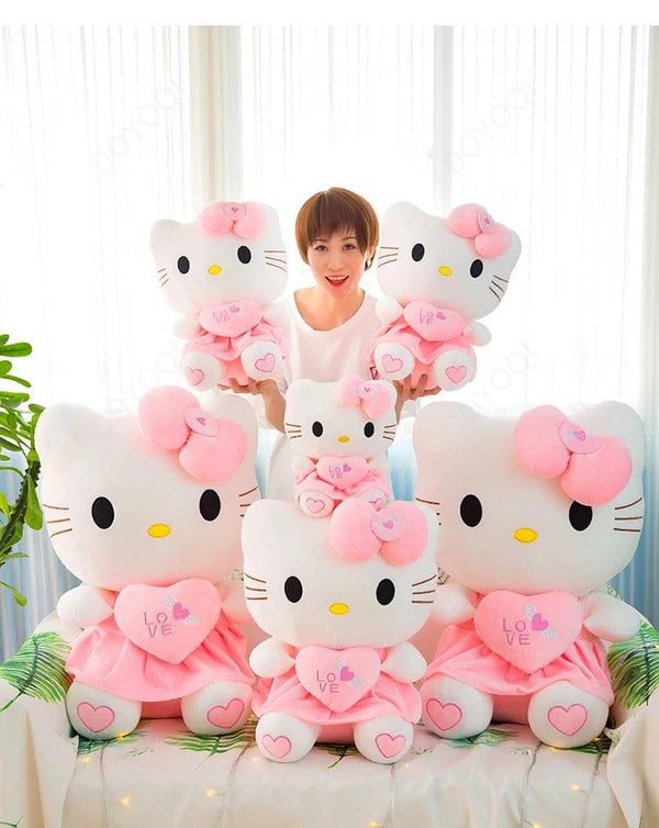 Planet Gates Hello Kitty / 25cm Cute Hello Kitty Pink Plush Stuffed Toys Anime Cartoon Plushie Doll Soft Stuffed Pillow Toys For Children Birthday Xmas Gifts
