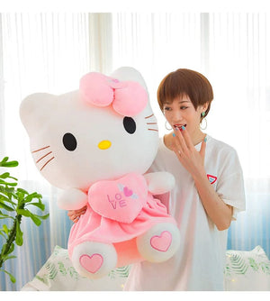 Planet Gates Hello Kitty / 25cm Cute Hello Kitty Pink Plush Stuffed Toys Anime Cartoon Plushie Doll Soft Stuffed Pillow Toys For Children Birthday Xmas Gifts