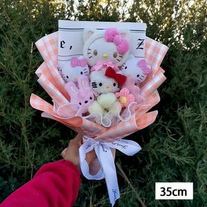 Planet Gates Hello Kitty Cartoon Plush Bouquet  Anime  Rose Soap Flowers  Doll Home Wedding Decoration Christmas Valentine's Day Gift