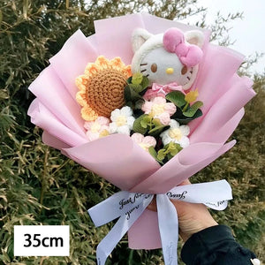 Planet Gates Hello Kitty Cartoon Plush Bouquet  Anime  Rose Soap Flowers  Doll Home Wedding Decoration Christmas Valentine's Day Gift