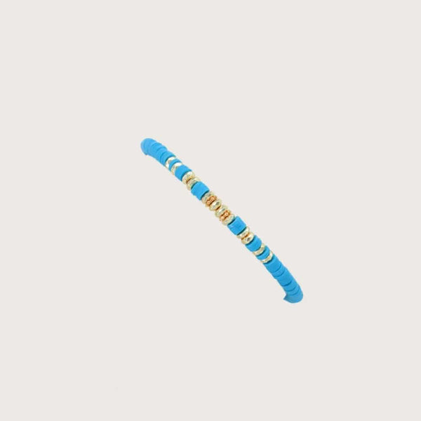 Planet Gates HERLOOK Boho Jewelry Stacking Heishi Bracelets for Women Summer Polymer Clay Beads Bracelet Gold Color Spaced Beads Pulseras