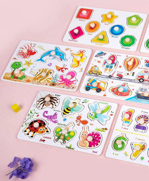 Planet Gates HH052 Children Wooden Puzzle Montessori Toys For Baby 1 to 2 3 Years Old Kids Hand Grab Board Educational Learning Matching Games