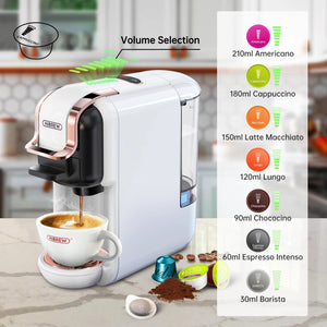 Planet Gates HiBREW Multiple Capsule Coffee Machine, Hot/Cold Dolce Gusto Milk Nespresso Capsule ESE Pod Ground Coffee Cafeteria 19Bar 5 in 1