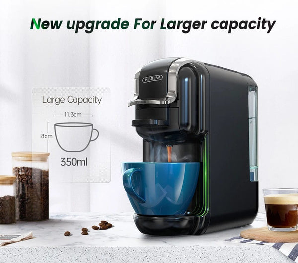 Planet Gates HiBREW Multiple Capsule Coffee Machine, Hot/Cold Dolce Gusto Milk Nespresso Capsule ESE Pod Ground Coffee Cafeteria 19Bar 5 in 1