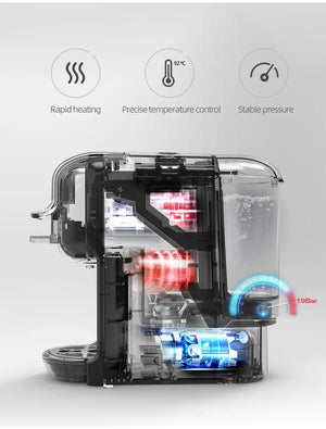 Planet Gates HiBREW Multiple Capsule Coffee Machine, Hot/Cold Dolce Gusto Milk Nespresso Capsule ESE Pod Ground Coffee Cafeteria 19Bar 5 in 1