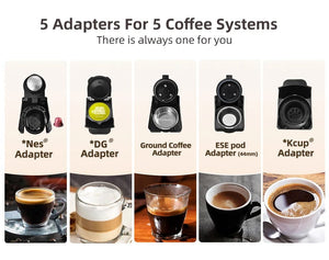 Planet Gates HiBREW Multiple Capsule Coffee Machine, Hot/Cold Dolce Gusto Milk Nespresso Capsule ESE Pod Ground Coffee Cafeteria 19Bar 5 in 1