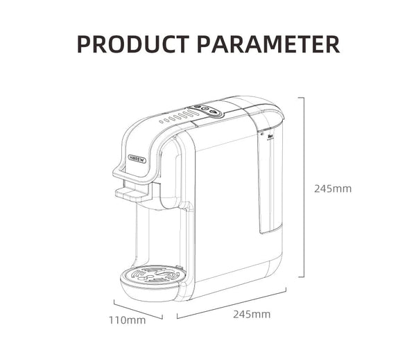 Planet Gates HiBREW Multiple Capsule Coffee Machine, Hot/Cold Dolce Gusto Milk Nespresso Capsule ESE Pod Ground Coffee Cafeteria 19Bar 5 in 1