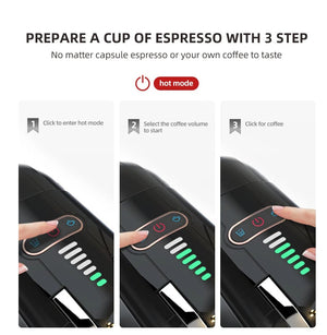 Planet Gates HiBREW Multiple Capsule Coffee Machine, Hot/Cold Dolce Gusto Milk Nespresso Capsule ESE Pod Ground Coffee Cafeteria 19Bar 5 in 1