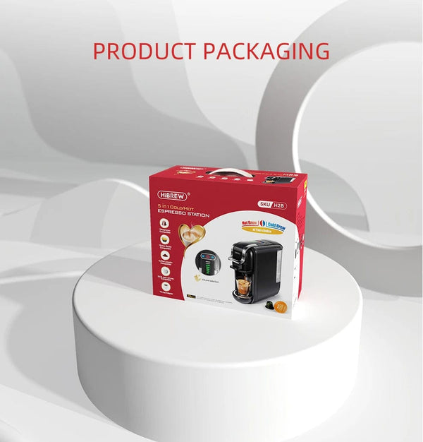 Planet Gates HiBREW Multiple Capsule Coffee Machine, Hot/Cold Dolce Gusto Milk Nespresso Capsule ESE Pod Ground Coffee Cafeteria 19Bar 5 in 1