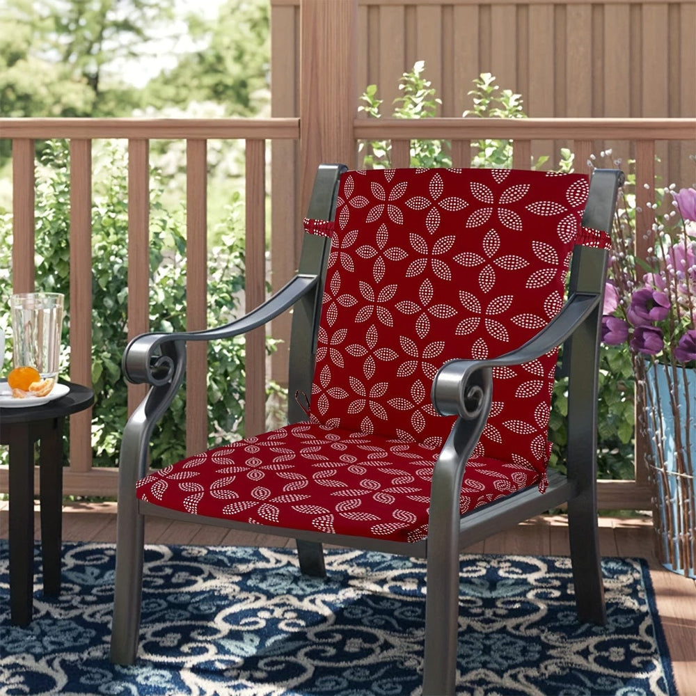 Planet Gates High Back Cushions for Outdoor Patio Rocking Chair Seasonal Replacement with Elastic Back Random Geometry Patterns Home Decor Chair Cushion