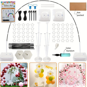 Planet Gates High-end Boxed Set (with 2 Sets Of Balloon Holders) 1 Set, Balloon Arch Stand Kit Adjustable Balloon Arch Frame Water Filling Base Reusable Background Stand Kit, Used For Birthday Party Graduation Wedding Bride Gift Meeting