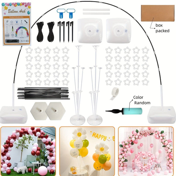Planet Gates High-end Boxed Set (with 2 Sets Of Balloon Holders) 1 Set, Balloon Arch Stand Kit Adjustable Balloon Arch Frame Water Filling Base Reusable Background Stand Kit, Used For Birthday Party Graduation Wedding Bride Gift Meeting