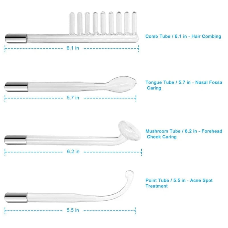 Planet Gates High Frequency Skin Therapy Wand Machine Portable Handheld for Acne Massage Skin Rejuvenation Tightening Wrinkle Reducing Tool