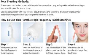 Planet Gates High Frequency Skin Therapy Wand Machine Portable Handheld for Acne Massage Skin Rejuvenation Tightening Wrinkle Reducing Tool