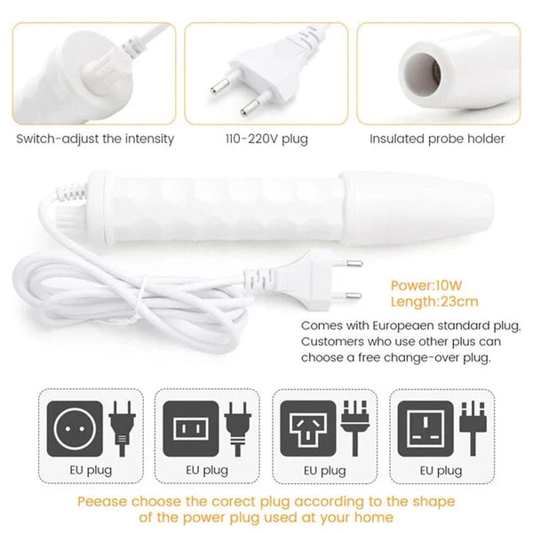 Planet Gates High Frequency Skin Therapy Wand Machine Portable Handheld for Acne Massage Skin Rejuvenation Tightening Wrinkle Reducing Tool
