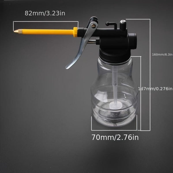 Planet Gates High Pressure Transparent Oil Bottle 250ml Plastic Hose Drop Resistant Copper Tip Nozzle Oil Filler Oil Bottle Oil Gun