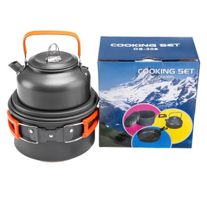 Planet Gates High Quality Aluminium Camping Pot Set Hiking Backpacking Cookware Outdoor Camping Cooking Cookware Set