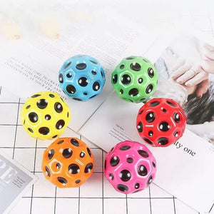 Planet Gates High Resilience Hole Ball Soft Bouncy Ball Anti-fall Moon Shape Porous Bouncy Ball Kids Indoor Outdoor Game Toy Ergonomic Design